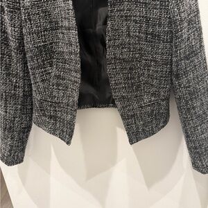 Calvin Klein Black and White Tweed Blazer